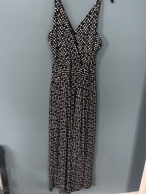 Kaileigh Navy Printed Wrap Maxi Dress with Cream & Tan Accents